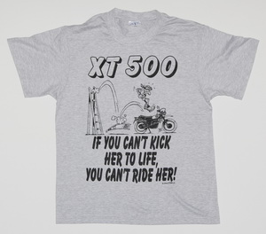 Heather gray t-shirt 'XT 500 - IF YOU CAN'T KICK HER TO LIFE, YOU CAN'T RIDE HER'